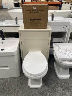 (COLLECTION ONLY) 500 X 230MM TOILET UNIT IN IVORY WITH BTW PAN & SEAT WITH CONCEALED CISTERN FITTING KIT - RRP £780: LOCATION - D4