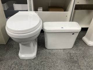 (COLLECTION ONLY) HIGH/LOW LEVEL PAN WITH SOFT CLOSE SEAT WITH A LOW LEVEL CISTERN & FITTINGS - RRP £365: LOCATION - D4