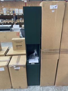 (COLLECTION ONLY) FLOOR STANDING 2 DOOR WITH OPEN SHELF TALL BATHROOM CABINET IN FIR GREEN 1820 X 300 X 340MM - RRP £605: LOCATION - D5