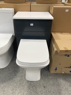 (COLLECTION ONLY) 500 X 360MM TOILET UNIT IN ANTHRACITE & WHITE WITH BTW PAN & SEAT - RRP £710: LOCATION - D2