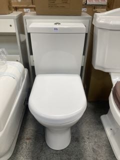 (COLLECTION ONLY) D-SHAPED CLOSED COUPLED TOILET WITH CISTERN FITTINGS, DUAL FLUSH TOP CHROME BUTTON & SEAT - RRP £325: LOCATION - D2