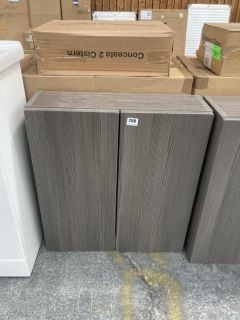 (COLLECTION ONLY) WALL HUNG 2 DOOR UNIT IN BODEGA GREY 600 X 180 X 660MM - RRP £270: LOCATION - D3