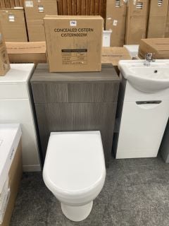 (COLLECTION ONLY) 550 X 310MM TOILET UNIT IN BODEGA GREY WITH BTW PAN & SEAT WITH CONCEALED CISTERN FITTING KIT - RRP £780: LOCATION - D3