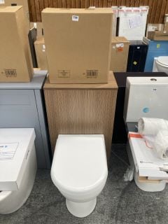 (COLLECTION ONLY) 500 X 300MM TOILET UNIT IN ZEBRANO WITH BTW PAN & SEAT WITH CONCEALED CISTERN FITTING KIT - RRP £780: LOCATION - D4