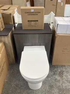 (COLLECTION ONLY) 600 X 360MM TOILET UNIT IN BODEGA GREY & HACIENDA BLACK WITH BTW PAN & SEAT WITH CONCEALED CISTERN FITTING KIT - RRP £780: LOCATION - D4