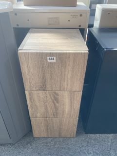 (COLLECTION ONLY) FLOOR STANDING 3 DRAWER BASE UNIT IN OAK 300 X 340 X 660MM - RRP £278: LOCATION - D4