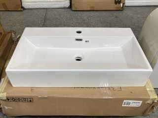 (COLLECTION ONLY) 750 X 420MM 1TH CERAMIC COUNTERTOP BASIN - RRP £320: LOCATION - D3