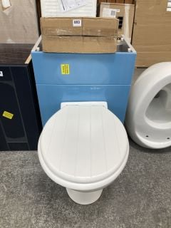 (COLLECTION ONLY) 500 X 340MM TOILET UNIT IN MATT PEARL GREY WITH BTW PAN WITH WHITE WOODEN SEAT WITH CONCEALED CISTERN FITTING KIT - RRP £780: LOCATION - D4