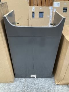 FLOOR STANDING 2 DOOR SEMI RECESSED SINK UNIT IN GRAPHITE GREY 500 X 310 X 820MM - RRP £235: LOCATION - D4