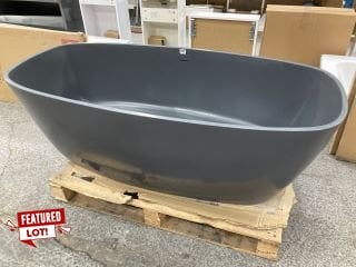 (COLLECTION ONLY) BC DESIGNS VIVE 1610 X 750MM DOUBLE ENDED POLYESTER RESIN FREESTANDING BATH IN INDUSTRIAL GREY - RRP £4230: LOCATION - C5