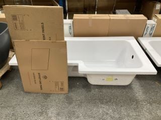 1700 X 850MM NTH RH OFFSET SHOWER BATH WITH HACIENDA BLACK MDF BATH SIDE & END PANEL - RRP £489: LOCATION - C5