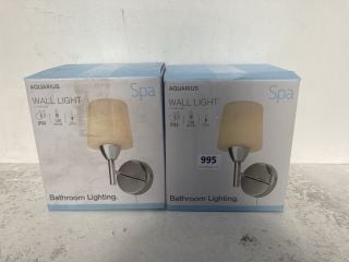 2 X SPA AQUARIUS WALL MOUNTED BATHROOM LIGHTS IP44 RATED: LOCATION - RACKING 2