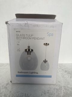 SPA RHYS GLASS TULIP BATHROOM PENDANTS IP44 RATED - RRP £90: LOCATION - RACKING 2