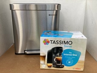 TASSIMO FINESSE COFFEE MACHINE TO INCLUDE SONGMICS RECTANGULAR BIN: LOCATION - E1