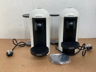 2 X NESPRESSO KRUPS COFFEE MACHINES IN CREAM: LOCATION - E6