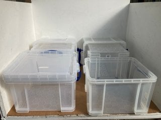 QTY OF 35L PLASTIC STORAGE BOXES WITH LIDS: LOCATION - E7