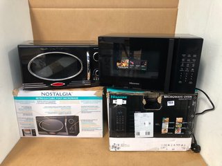 HISENSE H25MOBS7HUK MICROWAVE IN BLACK TO INCLUDE NOSTALGIA RETRO MICROWAVE IN BLACK: LOCATION - WH7