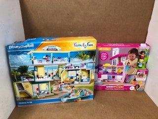 PLAYMOBIL FAMILY FUN BEACH HOTEL TO INCLUDE FISHER-PRICE BARBIE LITTLE DREAMHOUSE: LOCATION - WH7