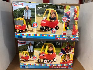 2 X LITTLE TIKES YELLOW AND RED KIDS CAR - COMBINED RRP £190: LOCATION - WH7