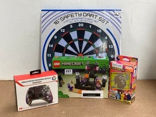 4 X KIDS TOYS TO INCLUDE 16" SAFETY DART SET AND WIRELESS PRO PAD FOR NINTENDO SWITCH: LOCATION - H13