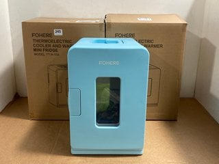 2 X FOHERE THERMOELECTRIC COOLER AND WARMER MINI FRIDGES - MODEL YT-A-15X: LOCATION - H12