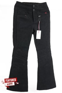 PERFECT MOMENT WOMENS AURORA CORDUROY HIGH WAIST FLARE PANTS IN BLACK - SIZE LARGE - RRP £400: LOCATION - BOOTH