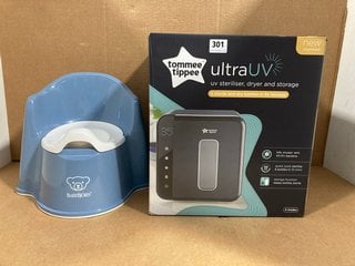 TOMMEE TIPPEE ULTRA UV STERILISER, DRYER AND STORAGE TO INCLUDE BABYBJORN BABY SEAT WITH POTTY TRAY: LOCATION - H8