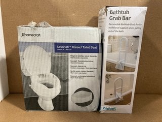 HOMECRAFT SAVANAH RAISED TOILET SEAT TO INCLUDE AIDAPT BATHTUB GRAB BAR: LOCATION - H8