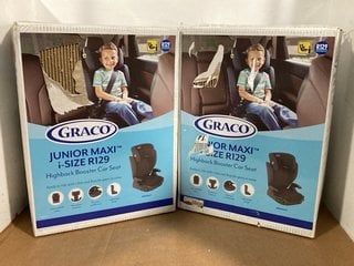 2 X GRACO JUNIOR MAXI I-SIZE R129 HIGHBACK BOOSTER CAR SEAT IN MIDNIGHT: LOCATION - H7