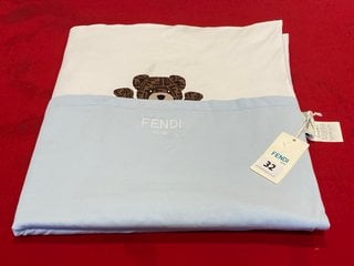 FENDI KIDS ROMA JERSEY BLANKET IN BABY BLUE - RRP £225: LOCATION - BOOTH