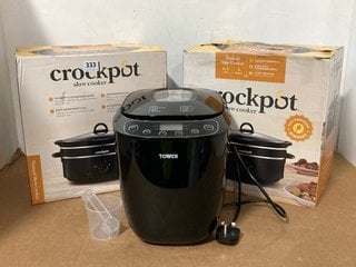 CROCKPOT 6.5L MANUAL SLOW COOKER IN BLACK TO INCLUDE TOWER BREAD MAKER IN BLACK: LOCATION - H6