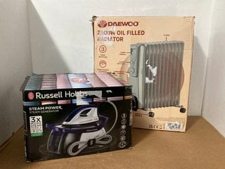 RUSSELL HOBBS STEAM POWER STEAM GENERATOR IRON TO INCLUDE DAEWOO 2500W OIL FILLED RADIATOR: LOCATION - H6