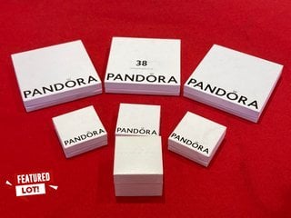 12 X ASSORTED PANDORA WOMENS JEWELLERY TO INCLUDE PANDORA DOUBLE HEART GOLD PLATED SPARKLING RING - RRP £100: LOCATION - BOOTH