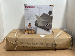 BEURER WELLBEING HEATED OVERBLANKET IN COSY TOUPE TO INCLUDE DIGITAL PLATFORM SCALE: LOCATION - G3