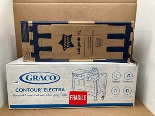 GRACO CONTOUR ELECTRA TRAVEL COT WITH CHANGING TABLE TO INCLUDE TOMMEE TIPPEE SANGENIC XL: LOCATION - G5