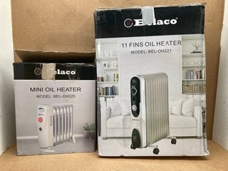 BELACO MINI OIL HEATER IN WHITE TO INCLUDE BELACO 11 FINS OIL HEATER IN WHITE: LOCATION - G5