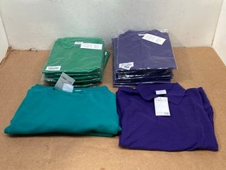 QTY OF WOODBANK PLAIN PURPLE KIDS POLOS SIZE 13YRS TO INCLUDE QTY OF WOODBANK PLAIN GREEN KIDS POLOS SIZE 11-12YRS: LOCATION - G6