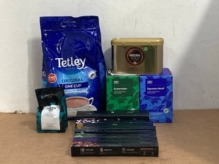 QTY OF TEA & COFFEE TO INCLUDE NESPRESSO VOLLUTO COFFEE PODS - BBE - 31/10/25: LOCATION - G6