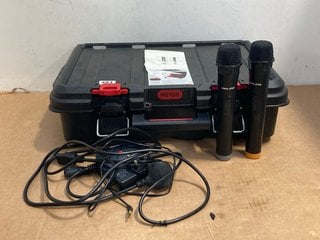 KETER STORAGE CASE TO INCLUDE 2 X VOCAL STAR WIRELESS MICROPHONES: LOCATION - G7