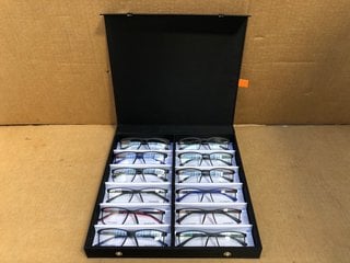 AVANTI 12 PACK OF GLASSES TO INCLUDE AVANTI RED AND GREY FRAME GLASSES: LOCATION - G9