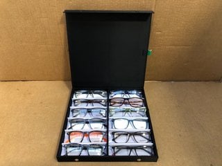 AVANTI 12 PACK OF GLASSES TO INCLUDE AVANTI TRANSLUCENT BLUE FRAME GLASSES: LOCATION - G9