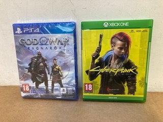 GOD OF WAR RAGNAROK GAME FOR PS4 TO INCLUDE CYBERPUNK 2077 GAME FOR XBOX ONE (PLEASE NOTE: 18+YEARS ONLY. ID MAY BE REQUIRED): LOCATION - G12