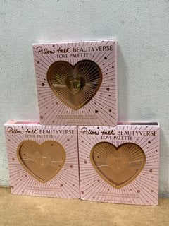 3 X CHARLOTTE TILBURY PILLOW TALK BEAUTY-VERSE LOVE PALETTE EYE SHADOW - COMBINED RRP £174: LOCATION - G14