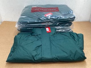 5 X RESULT HOODLESS PADDED COATS IN DARK GREEN UK SIZE XL: LOCATION - F15