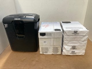 QTY OF A4 COPIER PAPER IN WHITE TO INCLUDE ELECTRIC PAPER SHREDDER IN BLACK: LOCATION - F11