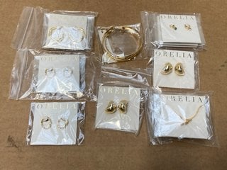 QTY OF ASSORTED ORELIA JEWELLERY ITEMS TO INCLUDE 18CT GOLD PLATED HOOP EARRINGS: LOCATION - F8