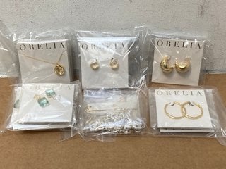 QTY OF ASSORTED ORELIA JEWELLERY ITEMS TO INCLUDE 18CT GOLD PLATED HOOP EARRINGS: LOCATION - F8