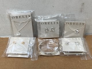 QTY OF ASSORTED ORELIA JEWELLERY ITEMS TO INCLUDE SILVER PLATED SMALL HOOP EARRINGS: LOCATION - F8