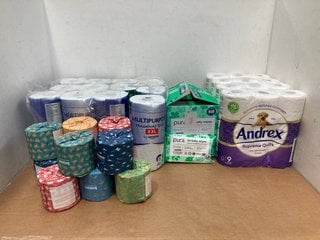 QTY OF ASSORTED PAPERWARE ITEMS TO INCLUDE BOX OF PURA 60 PACK BABY WIPES: LOCATION - F8