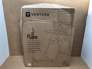 VENTURE FLAIR COMPACT FOLDING HIGH CHAIR IN GREY: LOCATION - F7